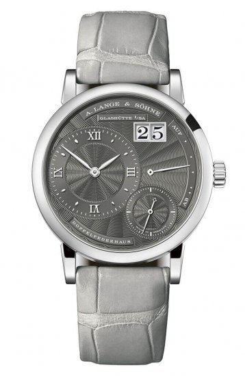 Swiss Replica A. Lange & Sohne 181.038 Kleine Lange 1 White Gold/Grey Watch - Click Image to Close