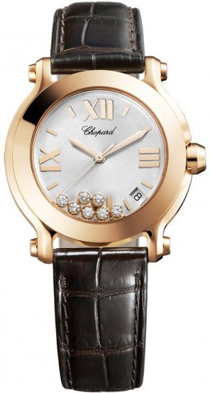 Chopard Happy Sport Round Quartz 36mm Ladies Watch 277471-5013 - Click Image to Close