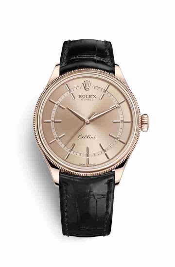 Swiss Replica Rolex Cellini Time Everose gold 50505 Pink Dial Watch - Click Image to Close