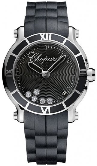 Chopard Happy Sport Round Quartz 36mm Ladies Watch 278551-3002 - Click Image to Close