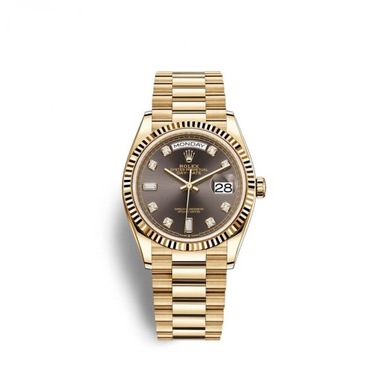 Fake Rolex Day-Date 36 18 ct yellow gold M128238-0022 Dark grey set with diamonds Dial Watch - Click Image to Close