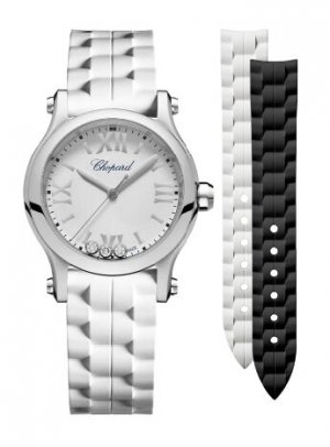 Swiss Replica Chopard Happy Sport 30 MM Quartz Stainless Steel And Diamonds 278590-3001