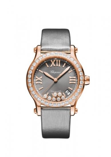 Copy Chopard Happy Sport 18ct Rose Gold And Diamond 274808-5014 Watch - Click Image to Close