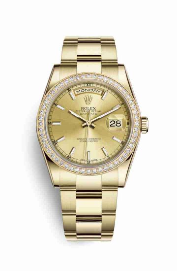 Swiss Replica Rolex Day-Date 36 118348 Champagne Dial Watch - Click Image to Close