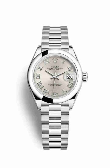 Swiss Replica Rolex Datejust 28 Platinum 279166 Silver Dial Watch - Click Image to Close