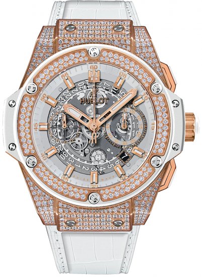 Hublot King Power Unico King Gold White Pav - Click Image to Close