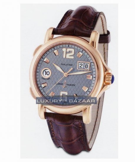 Ulysse Nardin GMT Big Date 40mm (RG / Grey / Leather) 226-87/61 - Click Image to Close