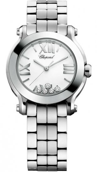 Chopard Happy Sport Round Quartz 30mm Ladies Watch 278509-3002 - Click Image to Close