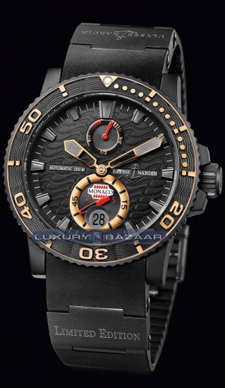 Ulysse Nardin Monaco Yacht Show 2009 (DLC SS / Black / Rubber) 2 - Click Image to Close