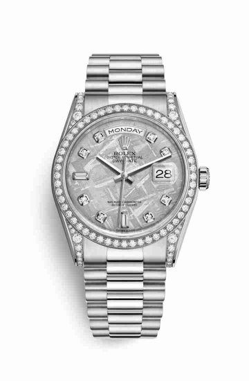 Swiss Replica Rolex Day-Date 36 diamonds 118389 Meteorite diamonds Watch - Click Image to Close