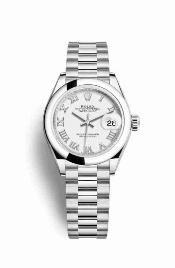 Swiss Replica Rolex Datejust 28 Platinum 279166 White Dial Watch - Click Image to Close