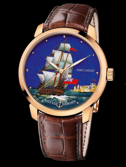 Ulysse Nardin Classico Caesar (RG/ Blue Enamel / Leather Strap) - Click Image to Close