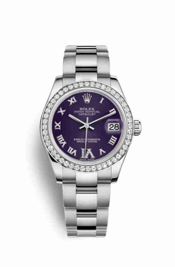 Swiss Replica Rolex Datejust 31 White gold 178384 Purple diamonds Watch - Click Image to Close