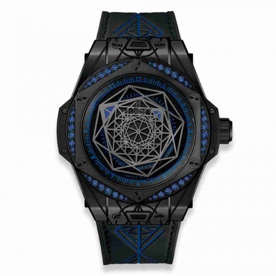 Swiss Replica Hublot Big Bang One Click Sang Bleu All Black Blue 39mm 465.CS.1119.VR.1201.MXM18 - Click Image to Close