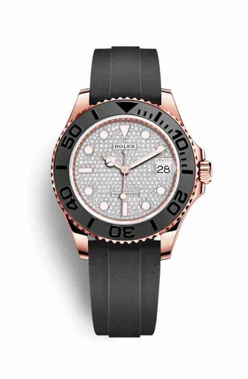 Swiss Replica Rolex Yacht-Master 37 Everose gold 268655 Diamond-paved Dial Watch - Click Image to Close