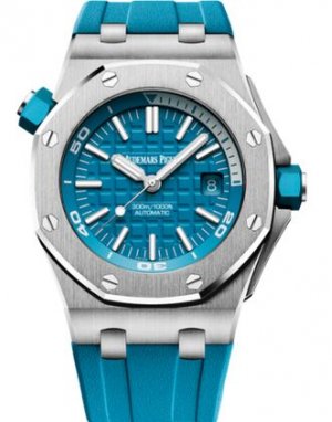 Swiss Replica Audemars Piguet Royal Oak Offshore Diver Stainless Steel Turquoise 15710ST.OO.A032CA.01