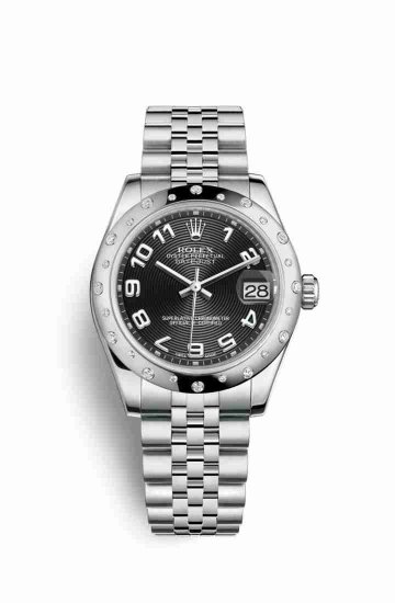 Swiss Replica Rolex Datejust 31 White gold 178344 Black Dial Watch - Click Image to Close