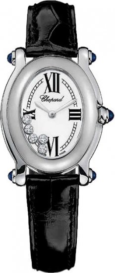 Chopard Happy Sport Oval 5 Floating Diamonds Ladies Watch 277465 - Click Image to Close