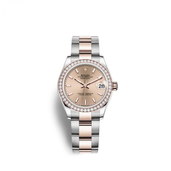 Fake Rolex Datejust 31 Oystersteel 18 ct Everose gold M278381RBR-0009 Rose colour Dial Watch - Click Image to Close