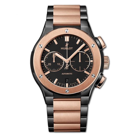 Copy Hublot Classic Fusion Chronograph Ceramic King Gold Bracelet - Click Image to Close