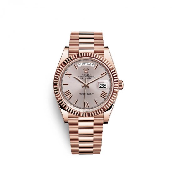 Fake Rolex Day-Date 40 18 ct Everose gold M228235-0001 Sundust Dial Watch - Click Image to Close