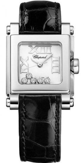 Chopard Happy Sport Square Quartz Small Ladies Watch 278516-3001 - Click Image to Close