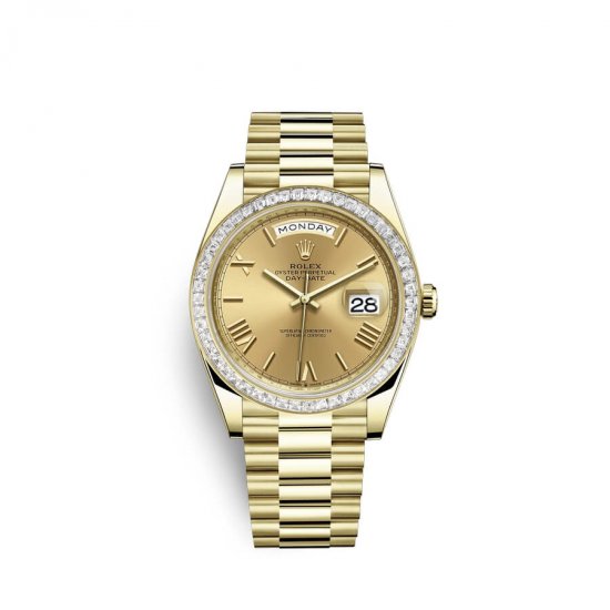 Fake Rolex Day-Date 40 18 ct yellow gold M228398TBR-0003 Champagne-colour Dial Watch - Click Image to Close