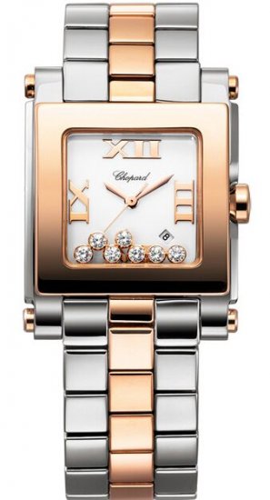 Chopard Happy Sport Square Quartz Medium Ladies Watch 278498-900 - Click Image to Close