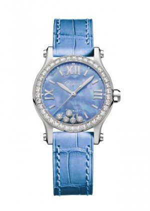 Swiss Replica Chopard Happy Sport Stainless Steel Mother Of Pearl & Diamonds 278573-3010