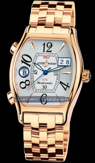 Ulysse Nardin Michelangelo UTC Dual Time (RG / Silver / RG) 226- - Click Image to Close