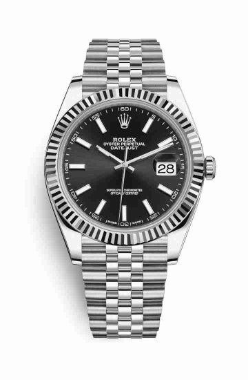 Swiss Replica Rolex Datejust 41 White gold 126334 Black Dial Watch - Click Image to Close