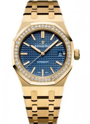 Swiss Replica Audemars Piguet Royal Oak 15451 Selfwinding Yellow Gold Blue 15451BA.ZZ.1256BA.01