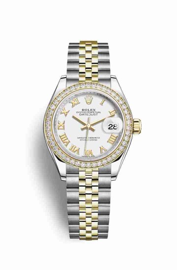 Swiss Replica Rolex Datejust 28 Yellow 279383RBR White Dial Watch - Click Image to Close