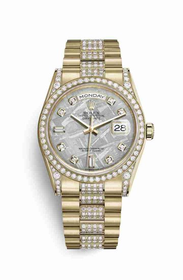 Swiss Replica Rolex Day-Date 36 118388 Meteorite diamonds Watch - Click Image to Close