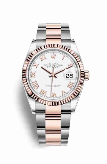 Swiss Replica Rolex Datejust 36 Everose gold 126231 White Dial Watch - Click Image to Close