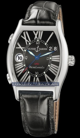 Ulysse Nardin Michelangelo UTC Dual Time (SS / Black / Leather) - Click Image to Close