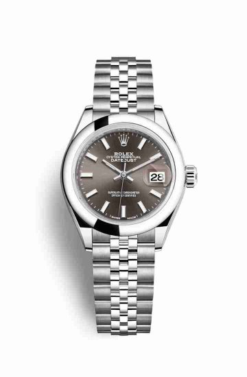 Swiss Replica Rolex Datejust 28 Oystersteel 279160 Dark grey Dial Watch - Click Image to Close