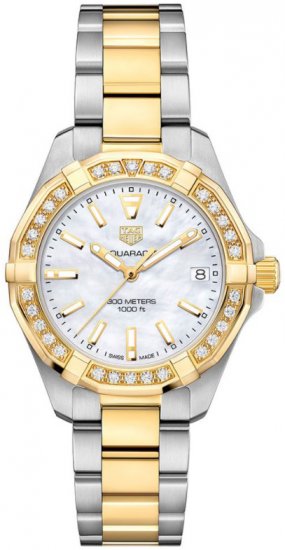 Swiss Replica Tag Heuer Aquaracer Mother of Pearl Dial Ladies Watch - Click Image to Close