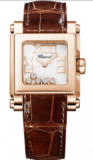 Chopard Happy Sport Square Quartz Small Ladies Watch 275349-5001 - Click Image to Close