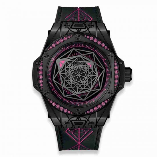 Swiss Replica Hublot Big Bang One Click Sang Bleu All Black Pink 39mm 465.CS.1119.VR.1233.MXM18 - Click Image to Close