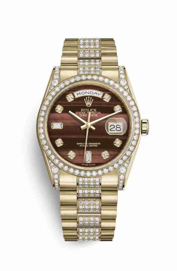 Swiss Replica Rolex Day-Date 36 118388 Bulls eye diamonds Watch - Click Image to Close