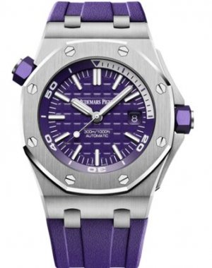 Swiss Replica Audemars Piguet Royal Oak Offshore Diver Stainless Steel Purple 15710ST.OO.A077CA.01