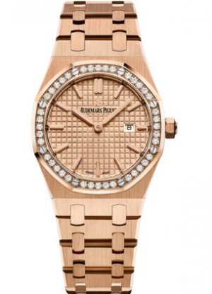 Swiss Replica Audemars Piguet Royal Oak 67651 Quartz Pink Gold Pink Bracelet 67651OR.ZZ.1261OR.03