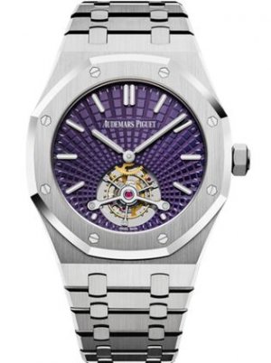 Swiss Replica Audemars Piguet Royal Oak Ultra Thin Tourbillon Stainless Steel Plum Evolutive 26522ST.OO.1220ST.01