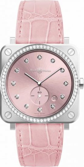 Swiss Replica Bell & Ross Novarosa Full Diamonds Quartz BRS-PK-ST-LGD-SCR - Click Image to Close