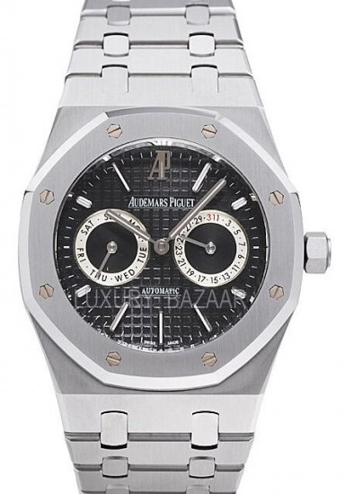 Audemars Piguet Royal Oak Day-Date, Black Dial - Stainless Steel - Click Image to Close