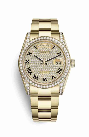 Swiss Replica Rolex Day-Date 36 118388 Diamond-paved Dial Watch - Click Image to Close