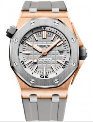 Swiss Replica Audemars Piguet Royal Oak Offshore Diver Pink Gold Titanium/Silver 15711OI.OO.A006CA.01