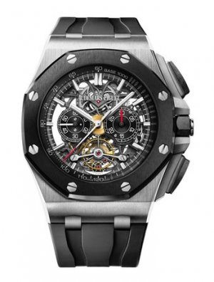 Swiss Replica Audemars Piguet Royal Oak Offshore Tourbillon Chronograph Open-Worked Titanium 26348IO.OO.A002CA.01