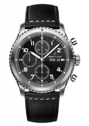 Swiss Replica Breitling Navitimer 8 Chronograph Black Dial Leather Strap A13314101B1X1